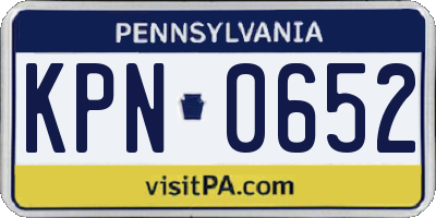 PA license plate KPN0652