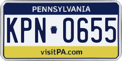 PA license plate KPN0655