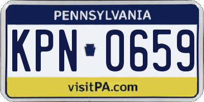 PA license plate KPN0659