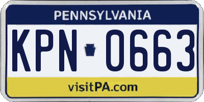 PA license plate KPN0663