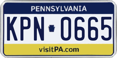 PA license plate KPN0665