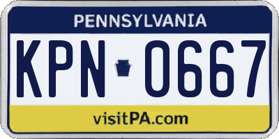 PA license plate KPN0667
