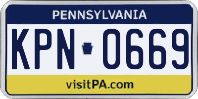 PA license plate KPN0669