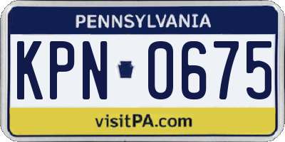 PA license plate KPN0675