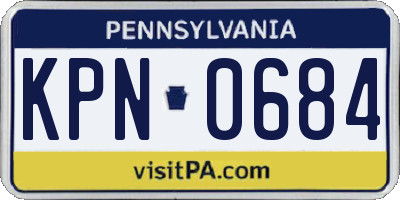PA license plate KPN0684