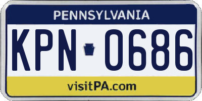 PA license plate KPN0686