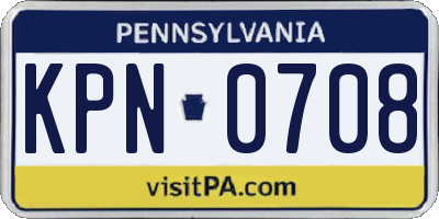 PA license plate KPN0708