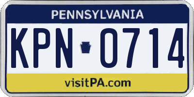 PA license plate KPN0714