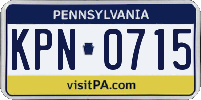 PA license plate KPN0715