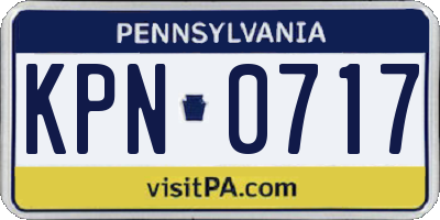 PA license plate KPN0717