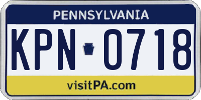 PA license plate KPN0718
