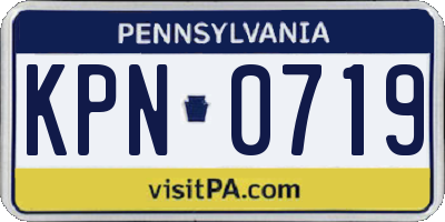 PA license plate KPN0719