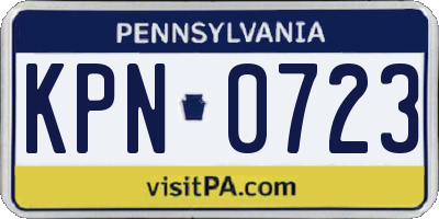 PA license plate KPN0723