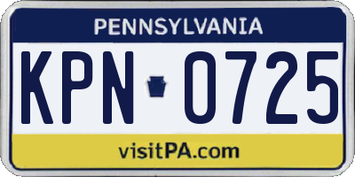 PA license plate KPN0725