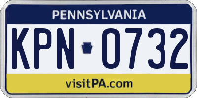PA license plate KPN0732