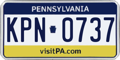 PA license plate KPN0737