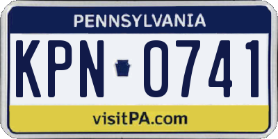 PA license plate KPN0741