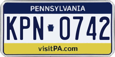 PA license plate KPN0742