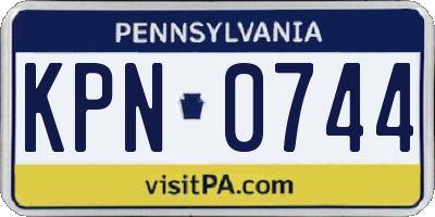 PA license plate KPN0744