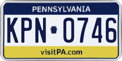 PA license plate KPN0746
