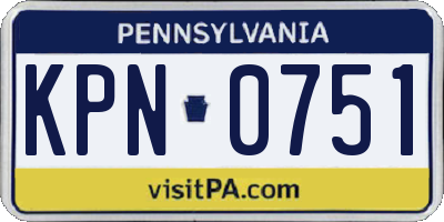 PA license plate KPN0751
