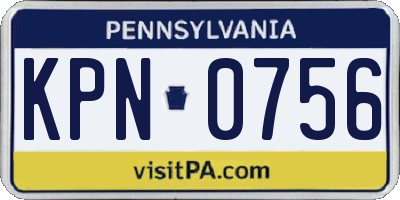PA license plate KPN0756