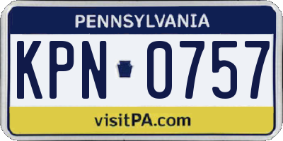 PA license plate KPN0757