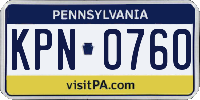 PA license plate KPN0760