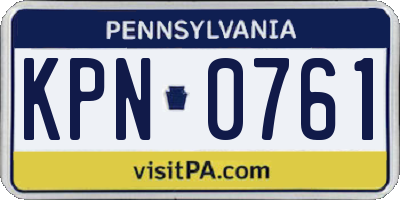 PA license plate KPN0761