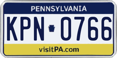 PA license plate KPN0766