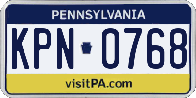 PA license plate KPN0768