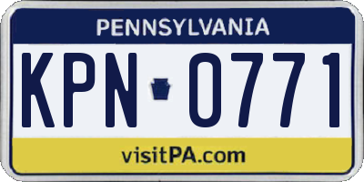 PA license plate KPN0771