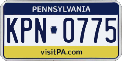 PA license plate KPN0775