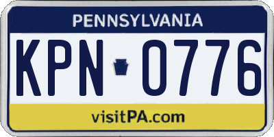 PA license plate KPN0776