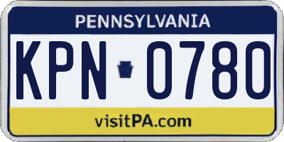 PA license plate KPN0780