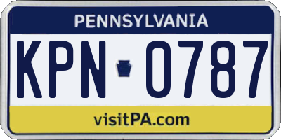 PA license plate KPN0787