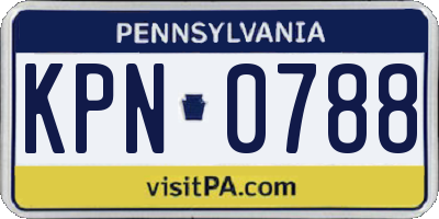 PA license plate KPN0788