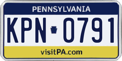 PA license plate KPN0791