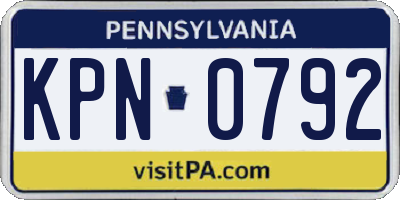 PA license plate KPN0792
