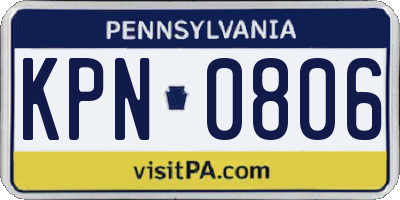 PA license plate KPN0806