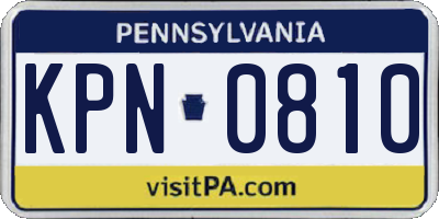 PA license plate KPN0810