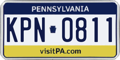 PA license plate KPN0811