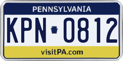 PA license plate KPN0812