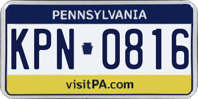 PA license plate KPN0816