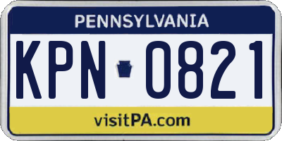 PA license plate KPN0821