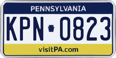 PA license plate KPN0823
