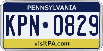 PA license plate KPN0829