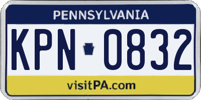 PA license plate KPN0832