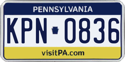 PA license plate KPN0836