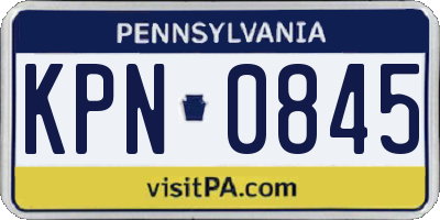 PA license plate KPN0845